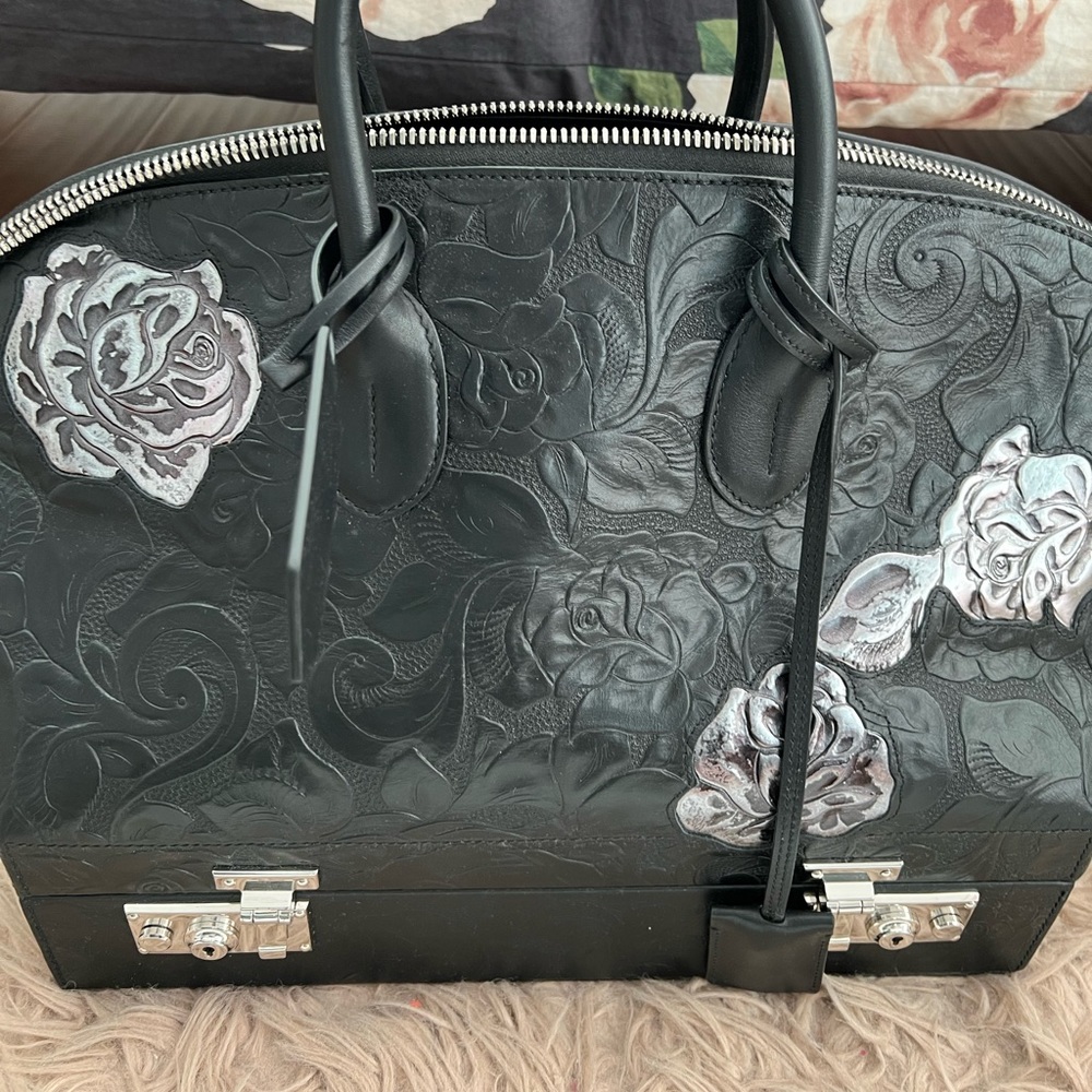 Calvin Klein 205W39NYC Designer Rose Embossed Bugatti Bag (Limited)